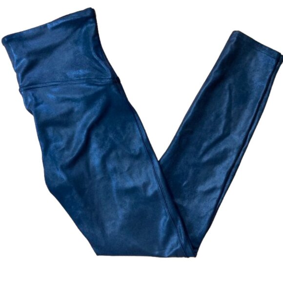 SPANX BY SARA BLAKELY XL Black Faux Leather Pull-On Ankle Leggings High Waist - Picture 6 of 9